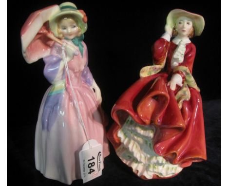 Two Royal Doulton bone china figurines; 'Top O'the Hill' HN1834 and 'Miss Demure' HN1492. (2)(B.P. 24% incl. VAT) CONDITION R