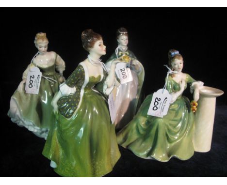 Four Royal Doulton bone china figurines to include; 'Premier' HN2343, 'Fleur' HN2368, 'Secret Thoughts' HN2382 and 'Fair LAdy