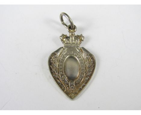 An Edwardian silver Perrier Jouet Cup prize fob medallion awarded to 3rd L R V, Liet W Gillespie, 1904