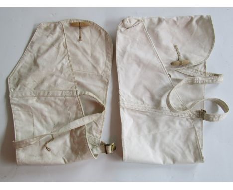 Two Second World War British Army snow camouflage gun covers