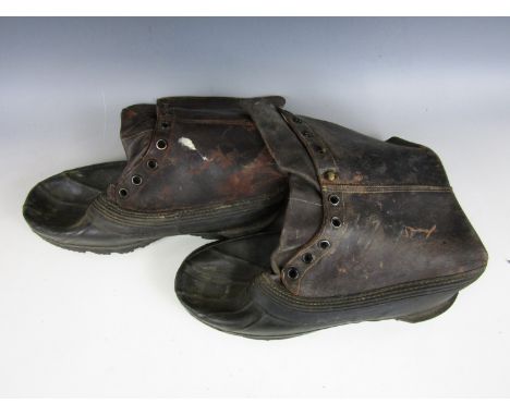 A pair of Second World War US Army issue 'shoepacs', size 10
