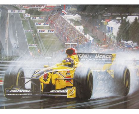 [Damon Hill / Autograph] After Andrew Kitson (Contemporary) Damon Reigns, signed limited edition offset lithograph, pencil si