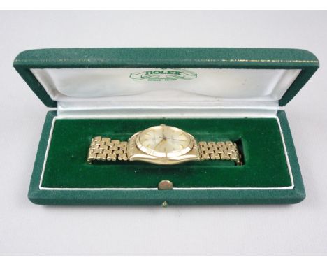 A 9ct gold Rolex Oyster Perpetual Superlative Chronometer wrist watch, with Rolex gold bracelet strap, serial number 512879, 
