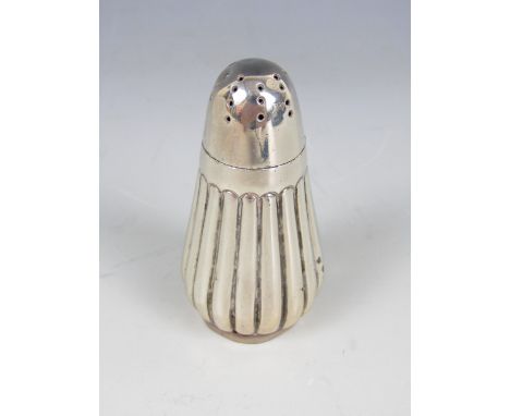 A Victorian silver pepperette, of reeded baluster form, Haseler Brothers - Edward John Haseler and Noble Haseler, London, 189