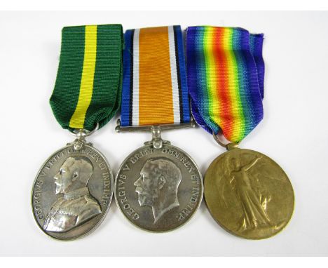 British War, Victory and George V Territorial Force Efficiency Medals to 2105 Pte R Atkinson, 6th Scottish Rifles