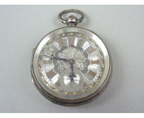 A Victorian gentleman's silver cased pocket watch with decoratively engraved face by Anthony R. Yates 