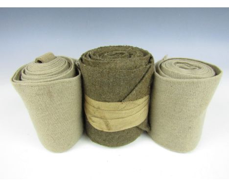 British Army officers' 'Fox's' puttess together with an Ordnance issue pair, first half 20th Century