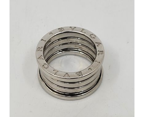 A Bulgari 18ct. white gold B.zero 1 band ring, stamped "Bvlgari" to sides and Italian control marks to interior, size 50 (UK 