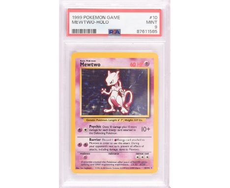 Pokemon TCG. Mewtwo Base Set holo 10/102 graded PSA 9. This item is from the collection of the former Managing Director of Wi