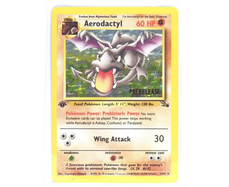 Pokemon TCG. Aerodactyl Fossil 1st Edition Prerelease promo 1. This item is from the collection of the former Managing Direct