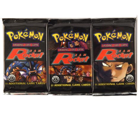 Pokemon TCG. 3x 1st edition Team Rocket Sealed Booster Packs, all different artworks. Weight of Packs are: Giovanni 21g, Gyar