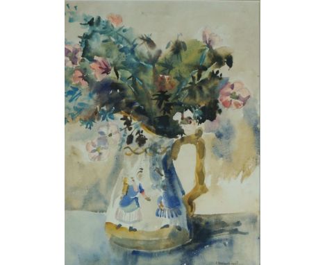 Robert Macdonald Scott, Scottish (1914 - 1996)Floral Study with Glasgow Jugwatercolour, signed LR: R Macdonald Scott47 x 35cm