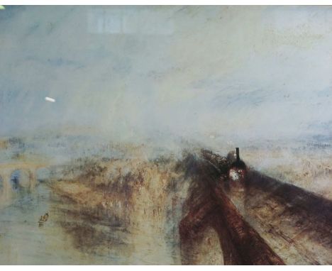 AfterJ.M.W. Turner,Rain, Steam & Speed - The Great Western Railway,A coloured print, together with two equestrian prints, aft