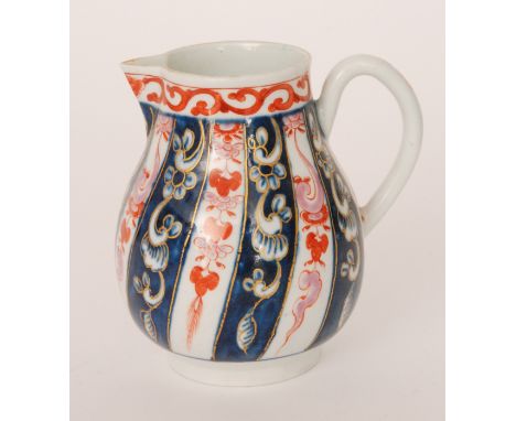 A 19th Century Samson sparrow beak jug decorated in the Worcester Queen Charlotte pattern, painted marks, height 10.5cm