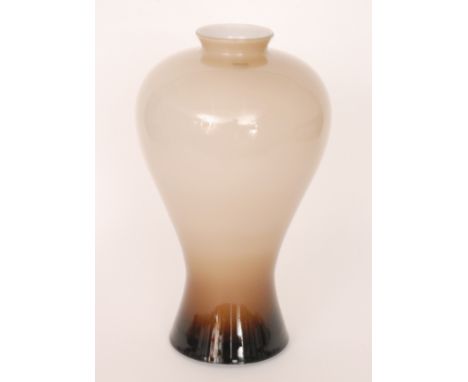 A contemporary Italian Murano glass vase by C. Nason of inverted baluster form cased in a pale brown over an opal interior, a