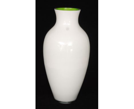 A contemporary Italian Murano glass vase by C.Nason of shouldered ovoid form with flared collar neck, cased in clear crystal 