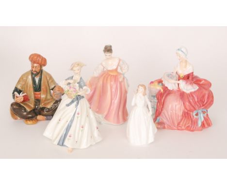 Four assorted Royal Doulton figures comprising Penelope HN1981, Omar Khayyam HN2247, Fair Lady HN2835 and Joy HN3875 (made fo