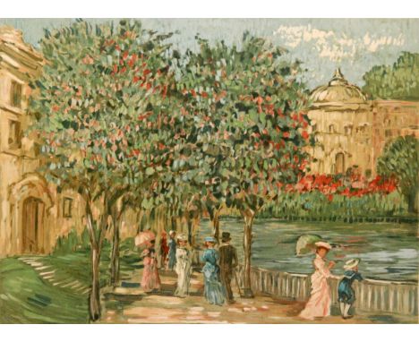 AFTER EVA SIKORSKI (1917-1990) - The Promenade, lithograph, signed in pencil and numbered 207/300, framed, 55cm x 73cm