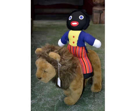 A Chad Valley Chiltern Golly and Steiff style lion