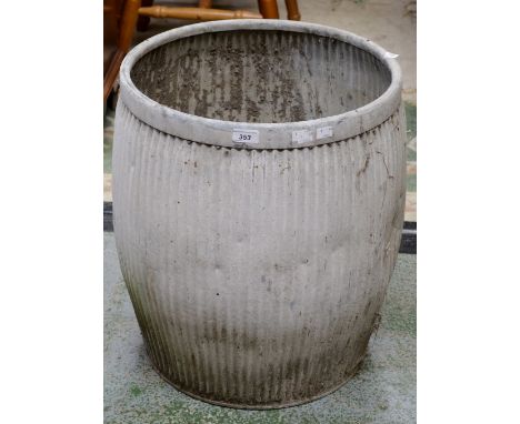 A vintage galvanized dolly tub