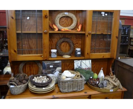 Interior Design - props, baskets, shells, driftwood, rope, dried chilies, faux fruit; etc 