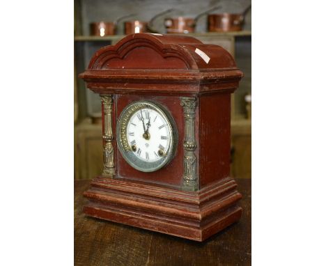 A mantel clock by Ansonia, New York, USA, Corinthian side pillars