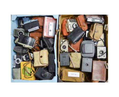 Two Trays of Box and Instamatic Cameras, mostly Kodak examples, a few others by other makers