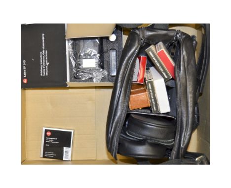 A Collection of Leitz Accessories, including a boxed SF 24D flash unit, a Leica Meter MR in pigskin case, a Elpro 3 near focu