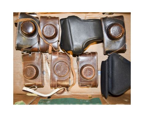 A Tray of Leitz Ever Ready Cases,  various designs for screw mount Leica (6), together with a Neoprene and leather example fo