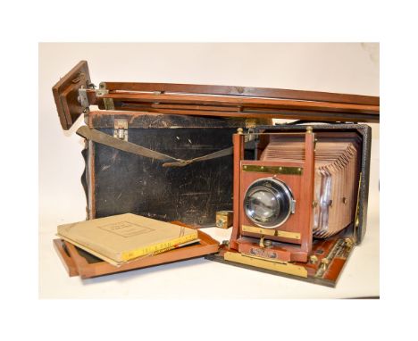 A R.B. Cycle Graphic Studio Camera,  serial no. 83770, mahogany and brass, made by the Folmer & Schwing Division of Eastman K