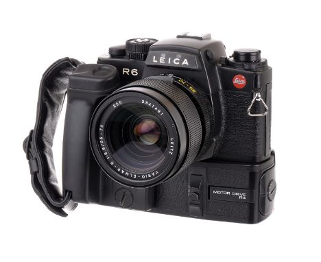 A Leica R6 SLR Camera, 1988, black, serial no. 1752039, with Leitz Vario-Elmar-R f/3.5 35-70mm E60 lens, 1985, black, serial 
