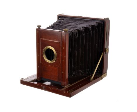 A C. Hare Mahogany Field Camera, 8”x6”, body, VG, lacks lens