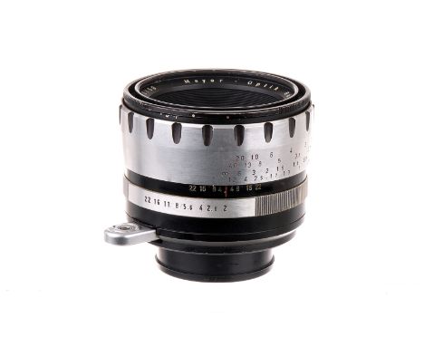 A Meyer-Optik Domiron f/2 50mm Lens, chrome, serial no. 2741428, body, F-G, elements, VG, some very light cleaning marks