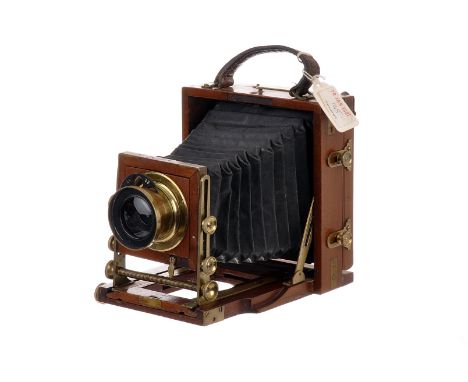 A J. Lancaster & Son ‘The 1902 B. B. Instantograph’ Mahogany Field Camera, 4”x3”, serial no. 6345, with unmarked rotary Water