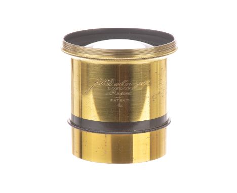 A J. H. Dallmeyer 15” Rotary Waterhouse-stop Brass Lens, serial no. 34086, body, G-VG, elements, VG, some fungal like marks, 