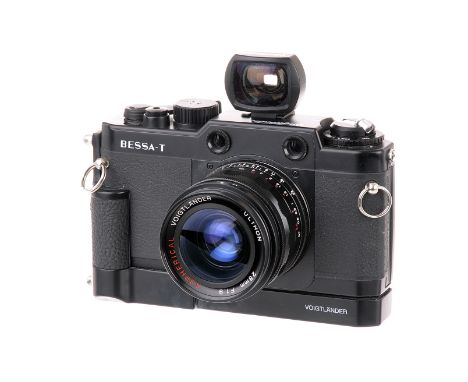 A Voigtländer Bessa T Rangefinder Camera, black, serial no. 00004360, with Ultron f/1.9 28mm lens, black, serial no. 9120165,