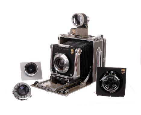 A Linhof Technika Large Format Camera, 9cm x12cm / 4”x5”, serial no. 72894, with Schneider Technika Symmar f/5.6 150mm lens, 