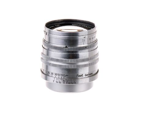 A Leitz Xenon f/1.5 50mm Lens, 1937, marked ‘Taylor-Hobson’, chrome, serial no. 376283, body, VG, elements, G, some internal 