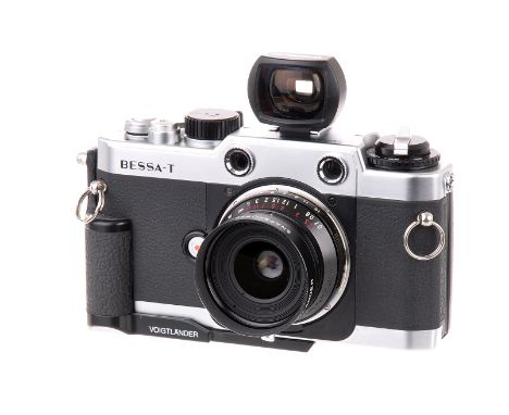A Voigtländer Bessa T Rangefinder Camera, chrome, serial no. 00003214, with Snapshot-Skopar f/4 25mm lens, black, serial no. 
