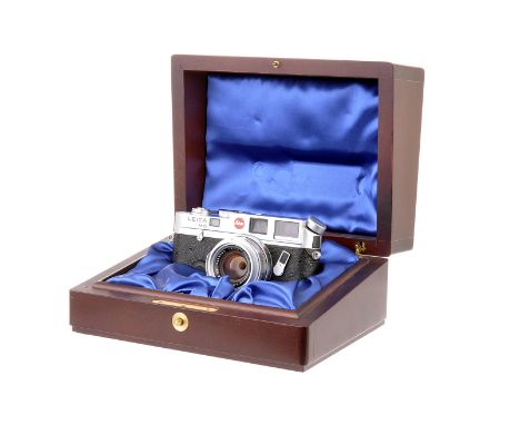 A Leica M6 Danish Royal Wedding Rangefinder Camera, 1995, ostrich skin and chrome, serial no. 2175067, limited edition 156/20