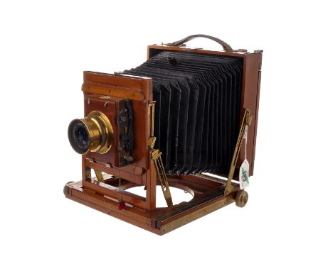 A Thornton Pickard Imperial Triple Extension Mahogany Field Camera, 6”x4.5”, with Thornton Pickard-Beck Symmetrical f/8 brass