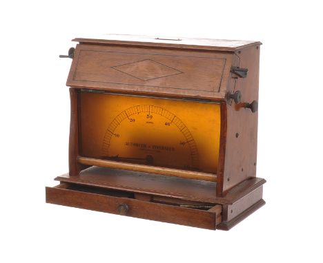 A Richard Freres Mahogany Automatic-Inverseur Stereo Plate Developer, serial no. 191, G, with clockwork seconds timer and dra