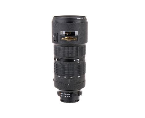 A Nikon Nikkor AF ED f/2.8 80-200mm Lens, black, serial no. 780845, body, VG-E, elements, VG-E, in maker’s case