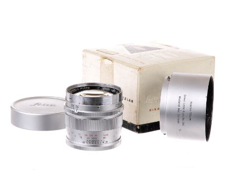 A Leitz Hektor f/2.5 125mm Lens, 1959, Midland Ont. Canada, chrome, serial no. 1650760, body, G, elements, G-VG, some light i