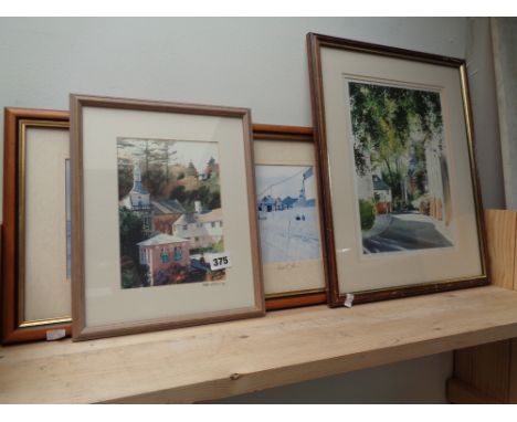 2 Framed prints of Portmerion & a Print of Sheringham signed in pencil
