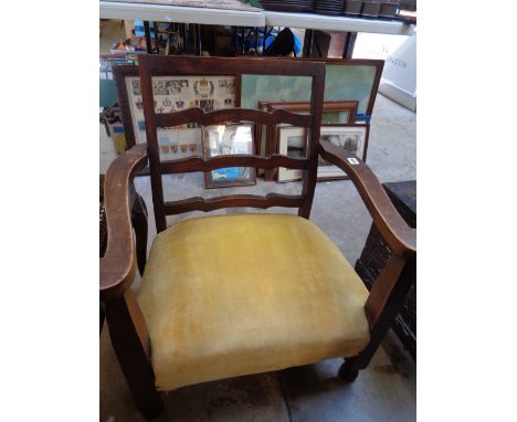 Edwardian Low ladder backed elbow chair