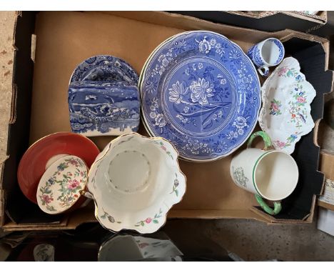 A box including Spode &amp; Aynsley.  