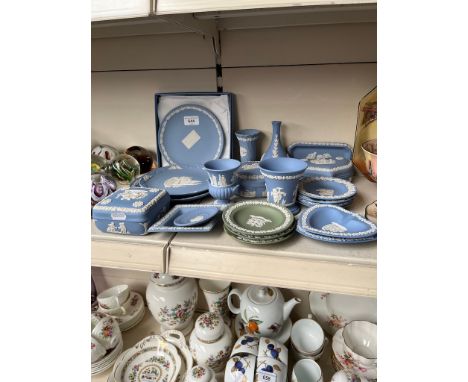 22 pieces of Wedgwood jasper ware including a boxed limited edition item  
