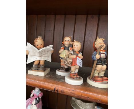 4 vintage Hummel figures, largest 14cm tall  All good condition