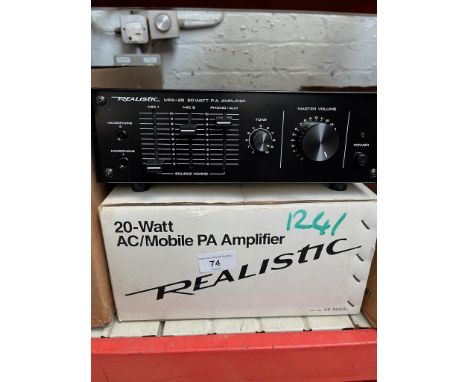 A Realistic 20 Watt AC/Mobile PA Amplifier, a boxed Medion DAB radio, a Sharp FW-600 personal font writer / processor in box 